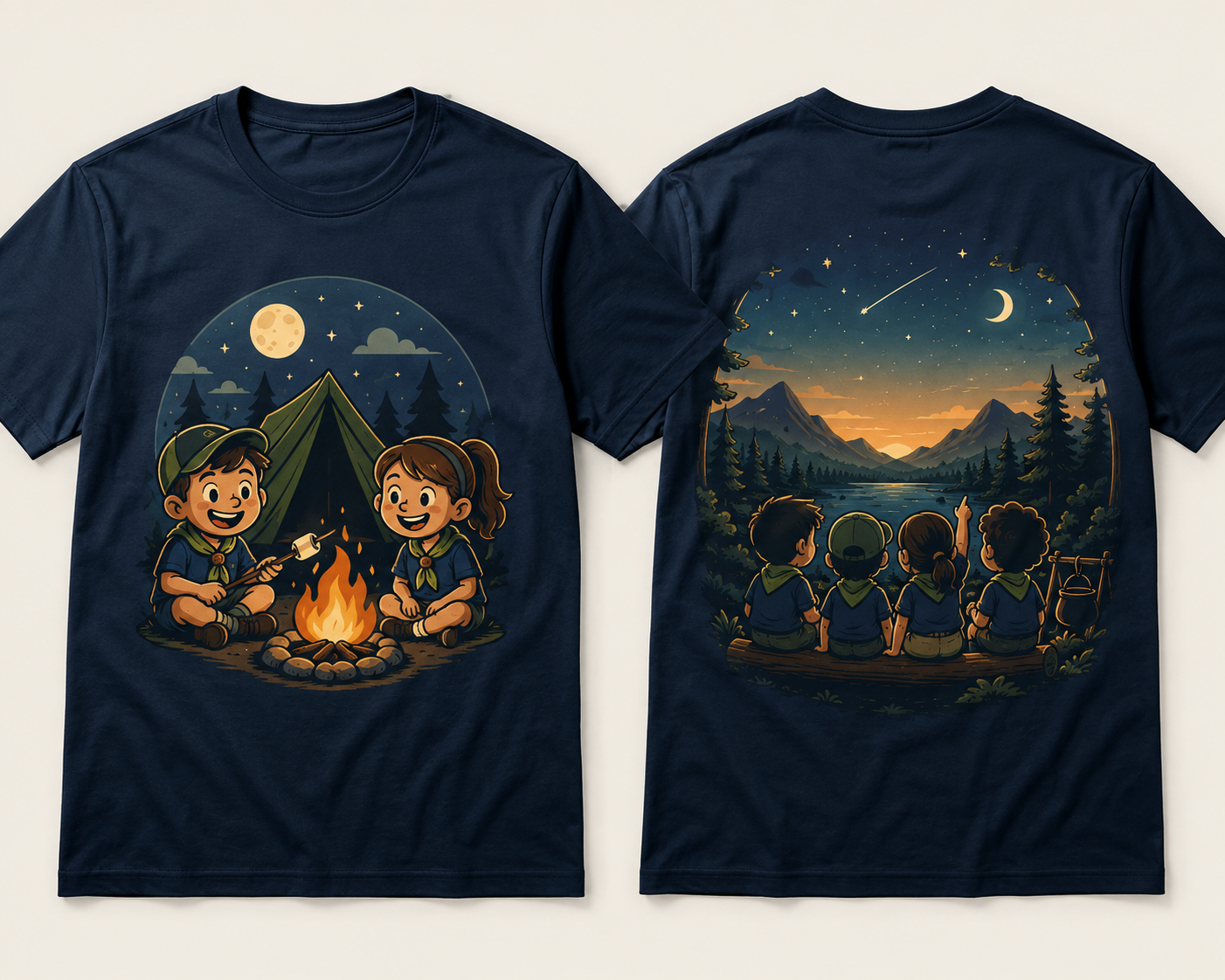 Exemplo de camiseta de passeio do grupo escoteiro