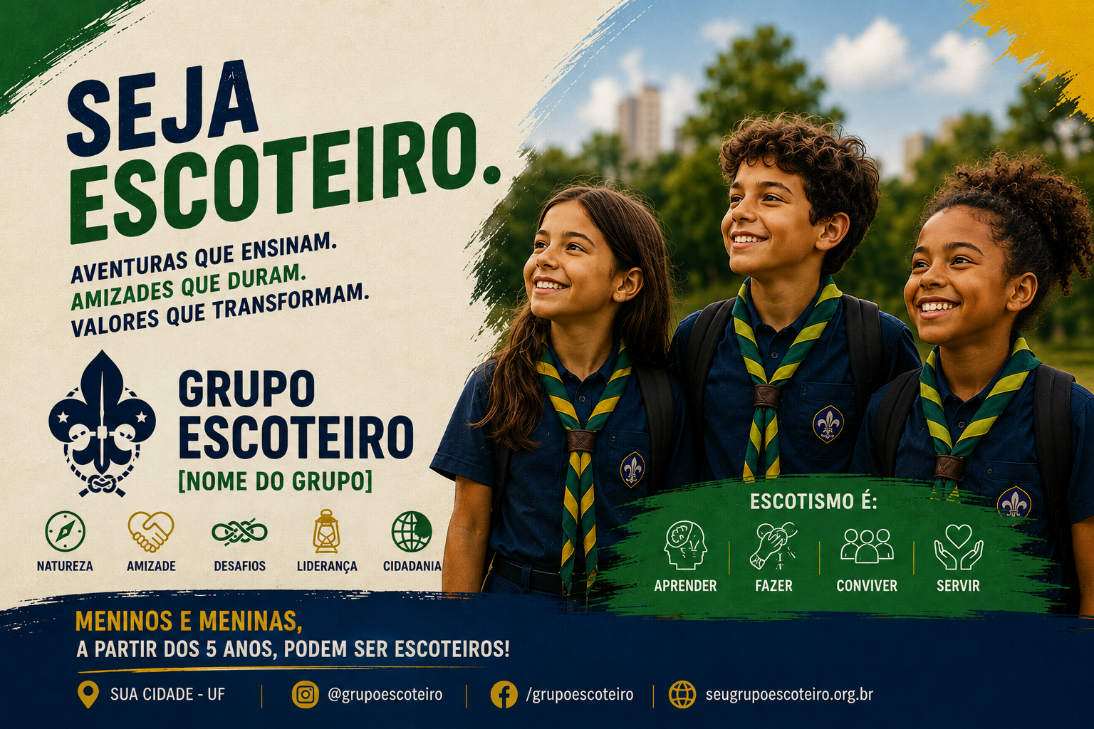 Exemplo de outdoor de divulgação do grupo escoteiro