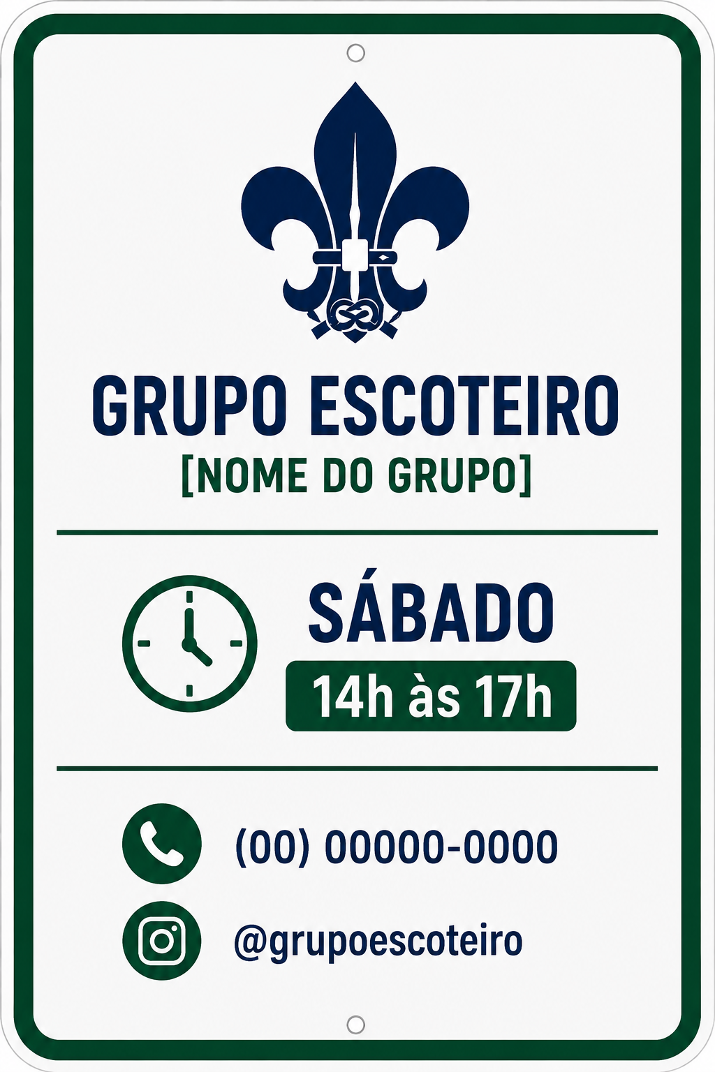 Exemplo de placa fixada na área externa da sede